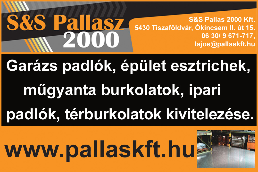 GARÁZS PADLÓ, ÉPÜLET ESZTRICH, MŰGYANTA BURKOLAT, IPARI PADLÓ, TÉRBURKOLAT, S&S Pallas 2000 Kft.; negyed