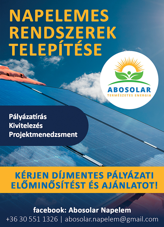 Abosolar Napelem , NAPELEMES RENDSZEREK, PÁLYÁZATÍRÁS 2025